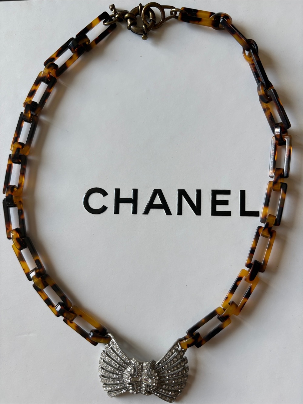 Lulú Frost for J.Crew Tortoiseshell & Crystal Link Necklace